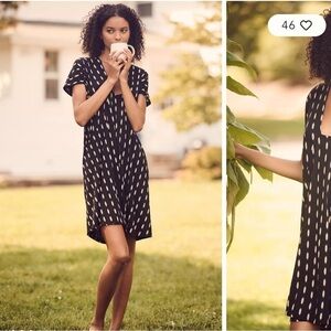 By Anthropologie Short-Sleeve Knit Pajama Dress sz M #F